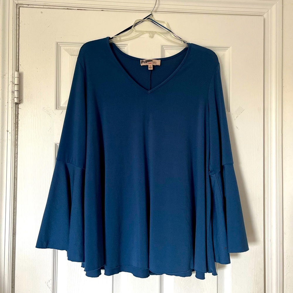 Philosophy Blue Bell Long Sleeve Blouse